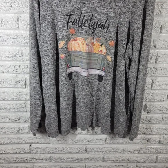 Cato Est 1946 Women's Top 18W/20W Plus Size Gray Pumpkin Glitter NOV78E - Picture 4 of 9